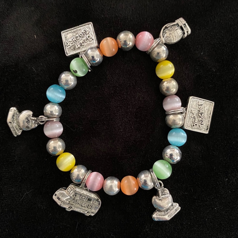 Teacher charm bracelet